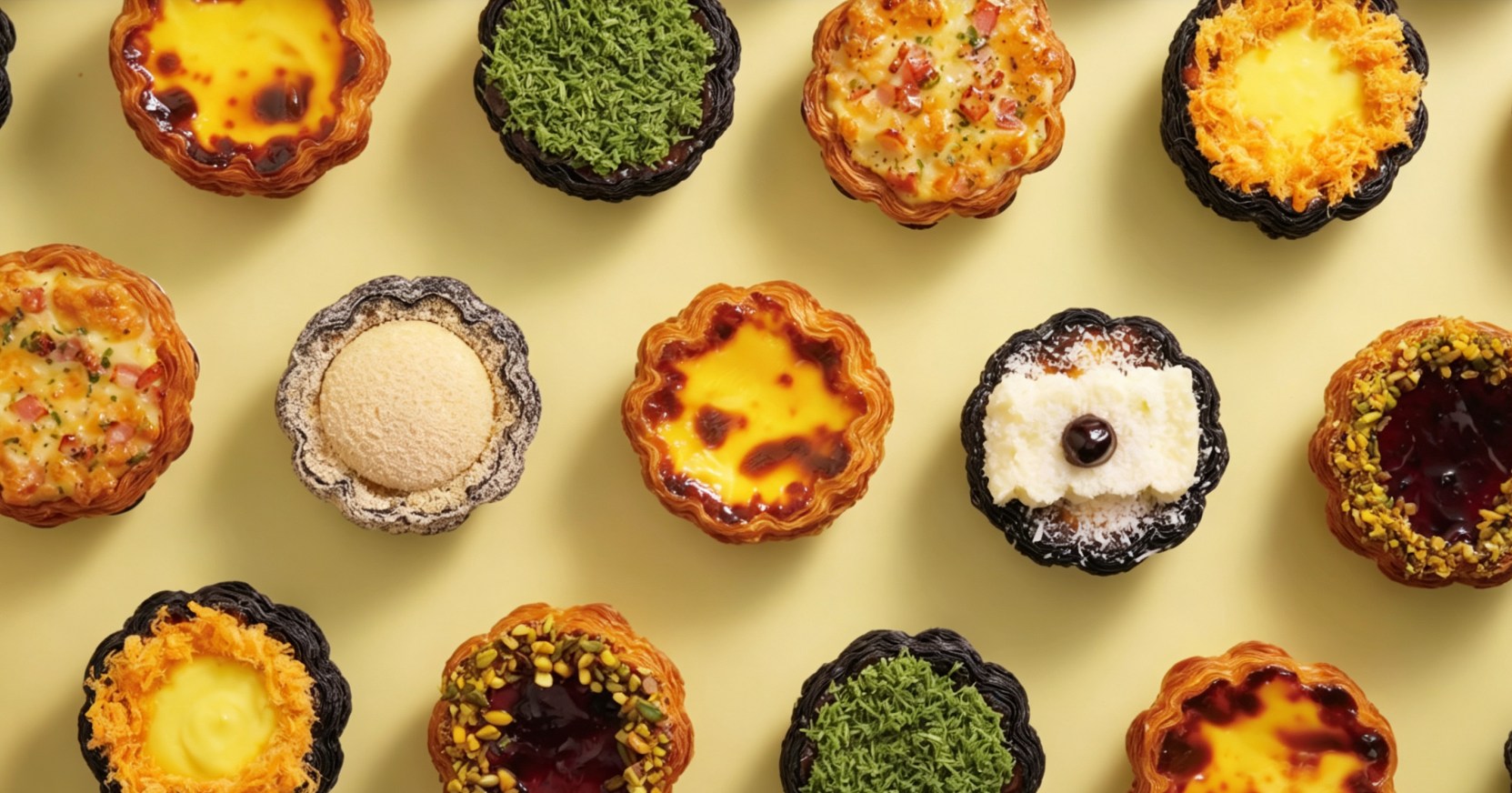 A selection of bakery tarts